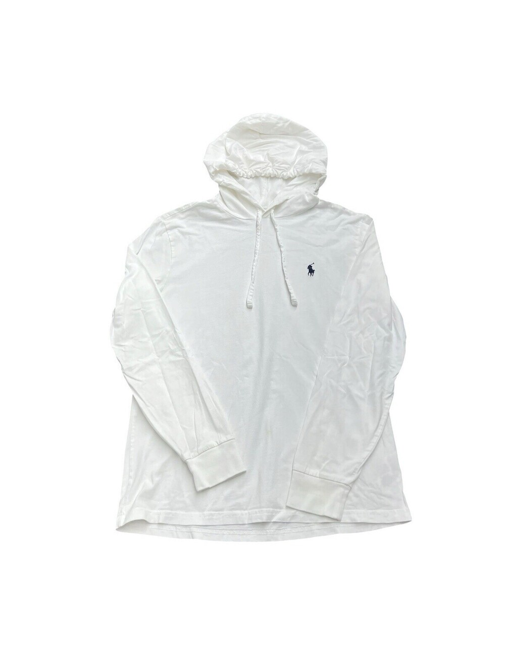 Polo Ralph Lauren White Lightweight Hooded Tee | Navy Pony | Minimal Coastal - Picture 3 of 8